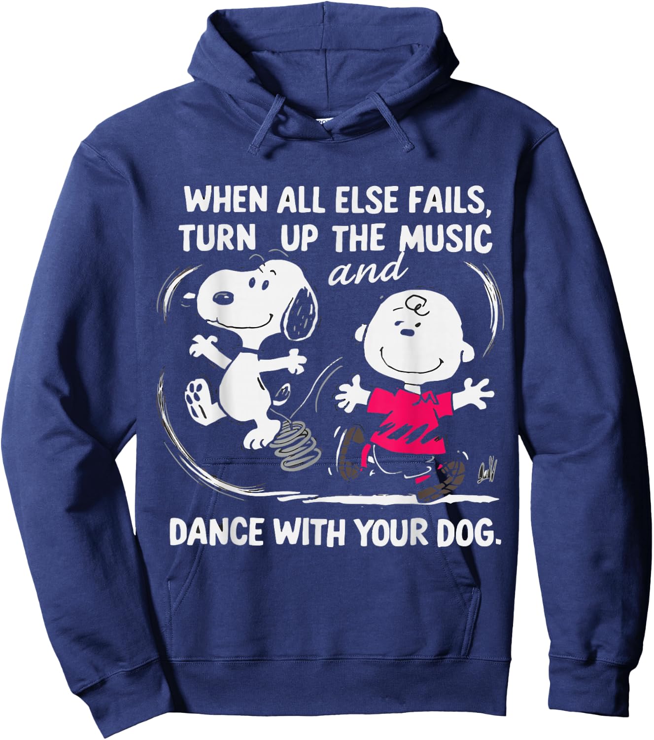 When All Else Fails Turn Up The Music & Dance With Your Dog Hoodie - Hoodie | Navy