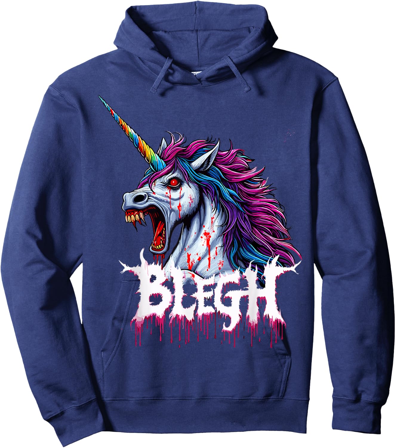 Metal Unicorn Blegh Hoodie - Hoodie | Navy