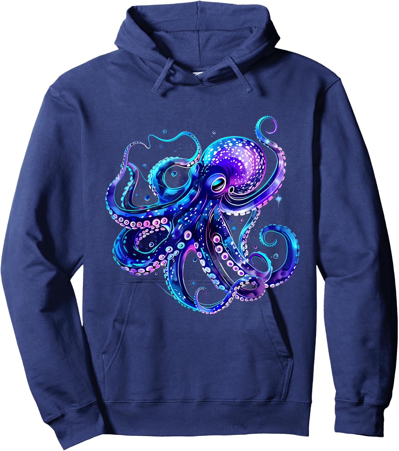 Octopus Artwork Sea Ocean Animal Lover Motif Sea Creature Hoodie - Hoodie | Navy