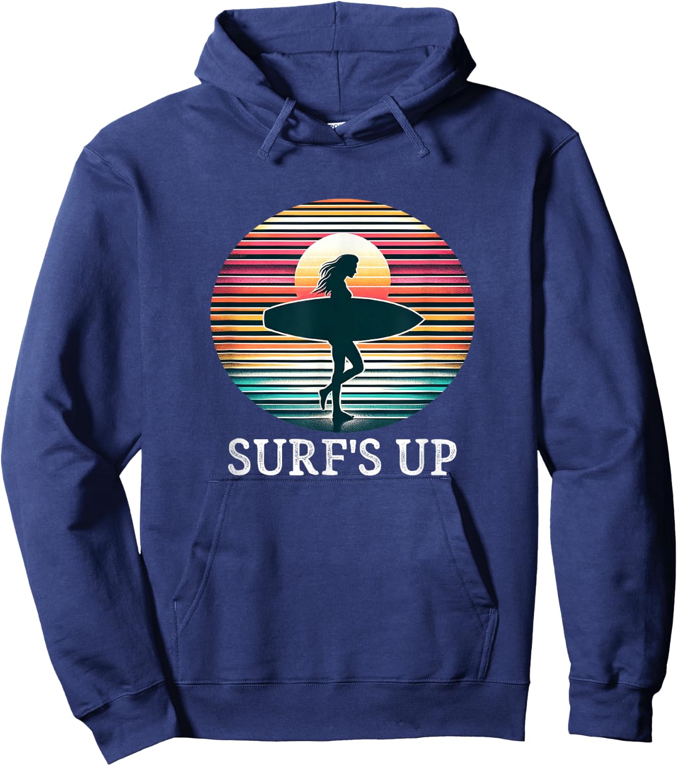 Surf's Up - Surfer Girl - Vintage Style Hoodie - Hoodie | Navy