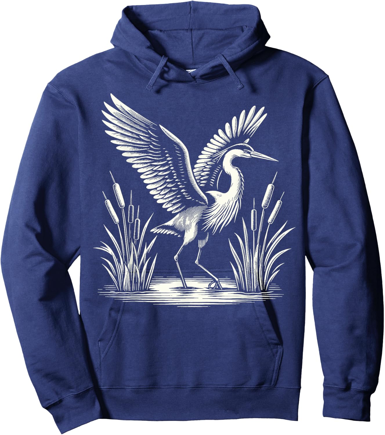 Heron Bird Birding Hoodie - Hoodie | Navy
