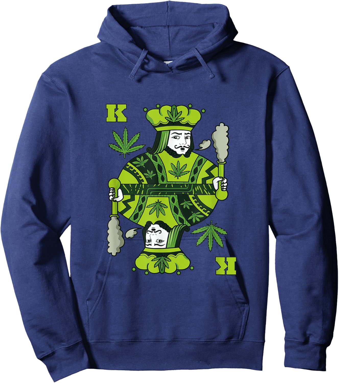 King of Weed Playing Card Pot Smoker Marijuana 420 Hoodie - Hoodie | Navy
