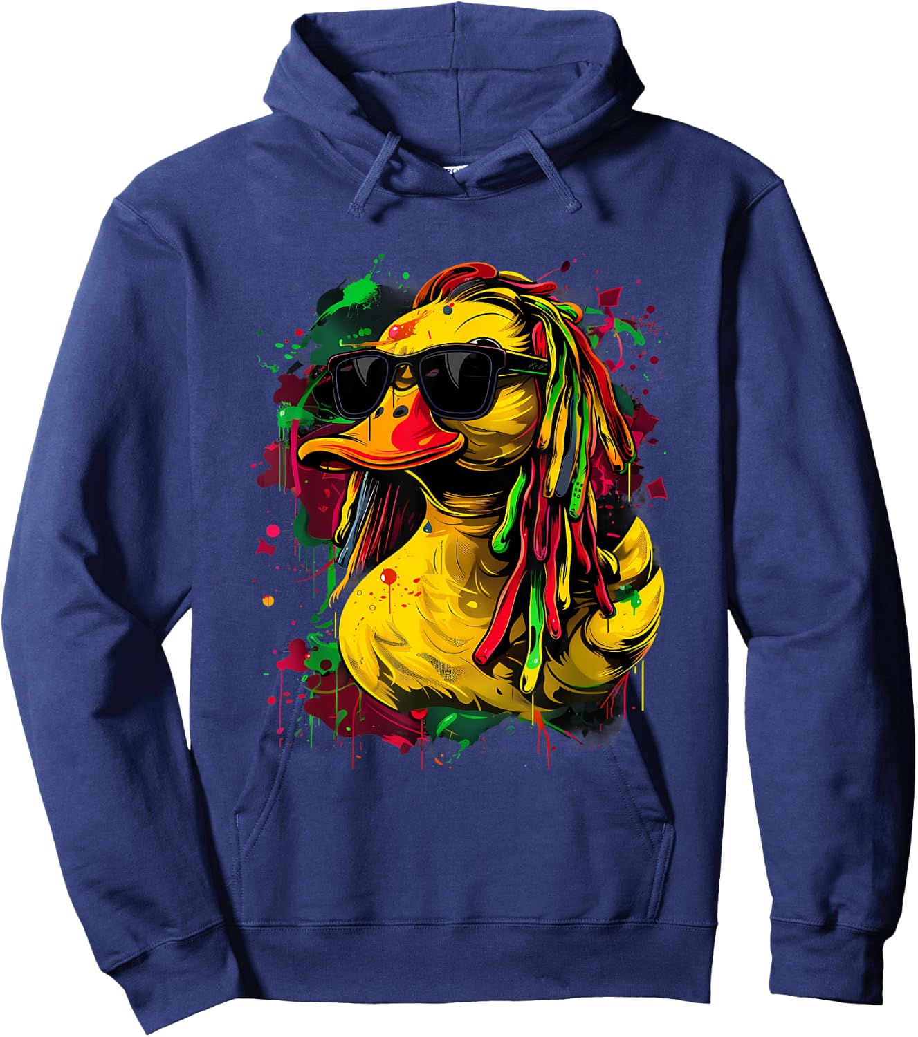 Jamaica Hippie Rasta Reggae Music Reggae Rubber Duck Hoodie - Hoodie | Navy
