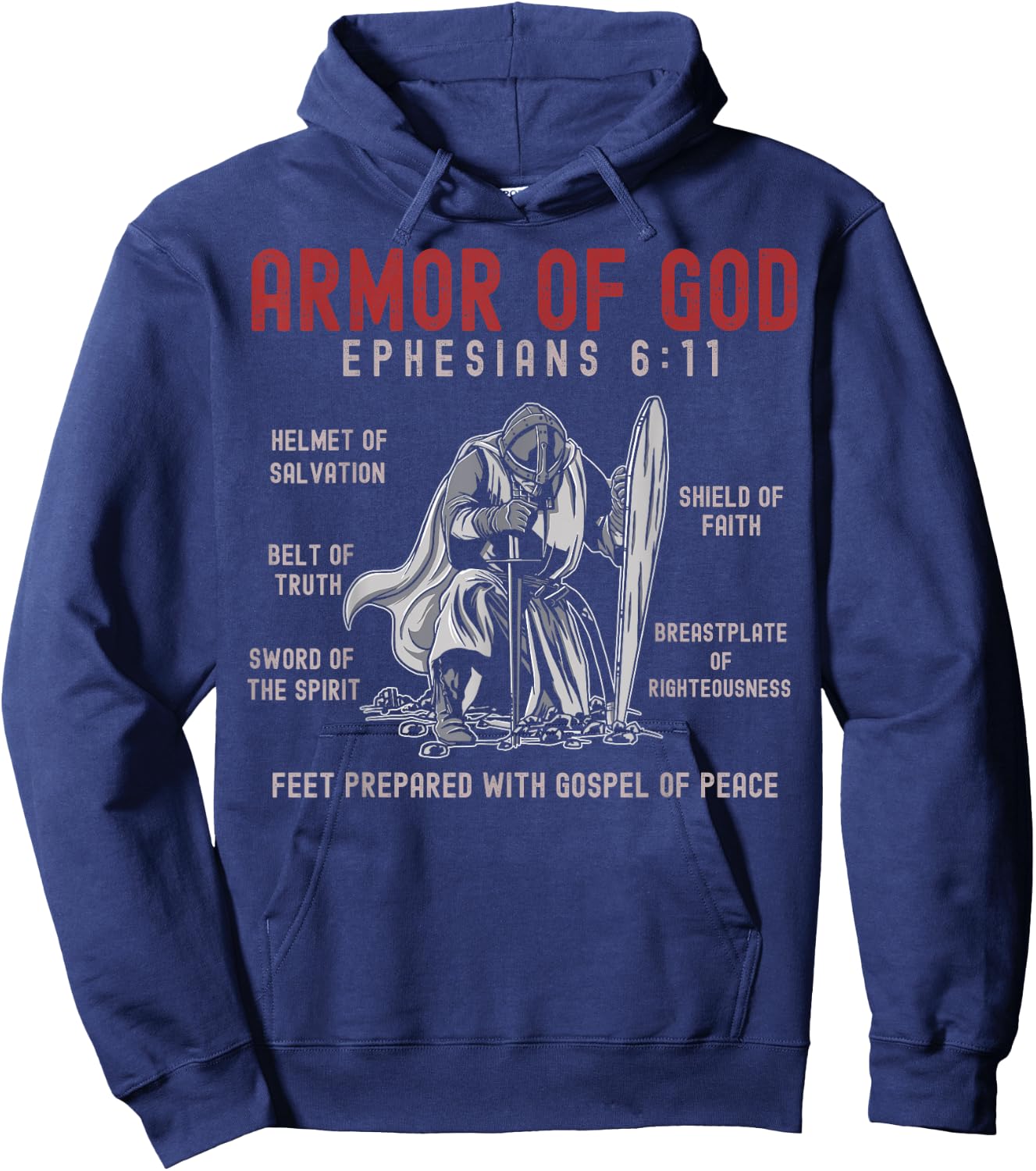 Put On The Full Armor Of God Bible Chapters - Christian Hoodie - Hoodie | Navy