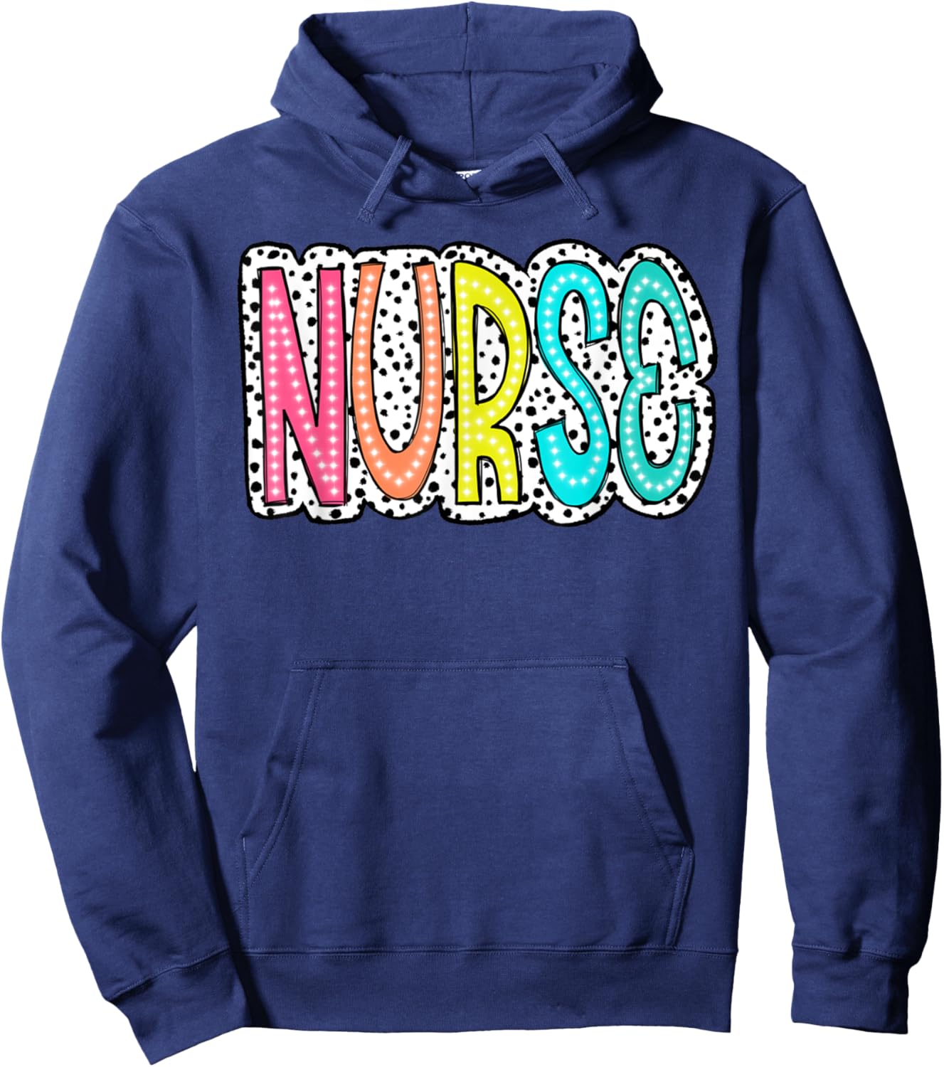 Nurse's Day Nurse Week Nurse Life 2025 Dalmatian Dots Hoodie - Hoodie | Navy