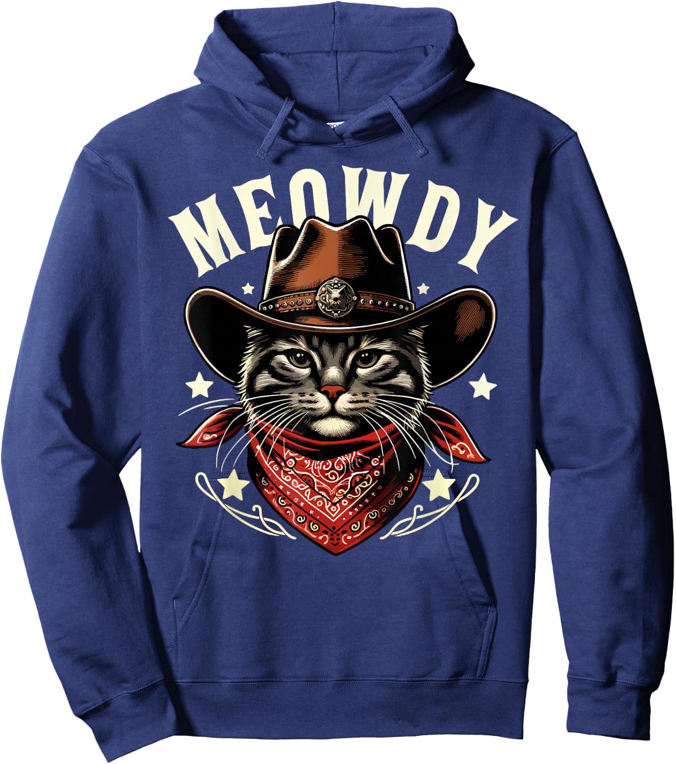 Cat Cowboy Funny Mashup Meowdy Western Country Music Cat Hoodie - Hoodie | Navy