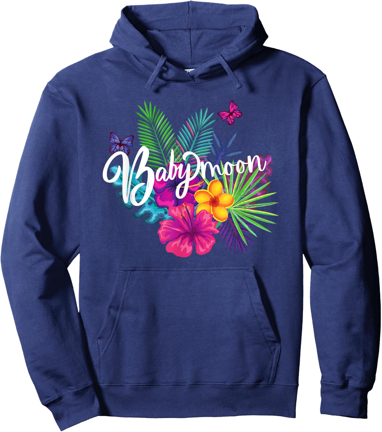 Cute Fun Babymoon Expectant Parents Trip Pregnancy Newborn Hoodie - Hoodie | Navy