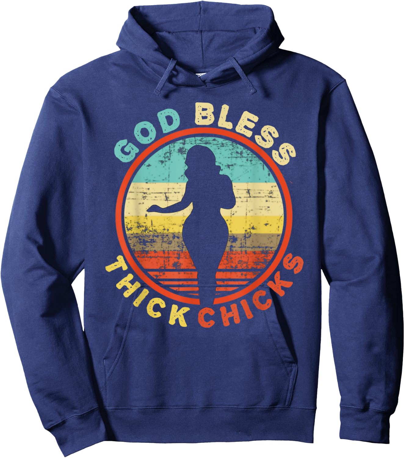 God Bless Thick Chicks Funny Thick Women Girl Christmas Hoodie - Hoodie | Navy