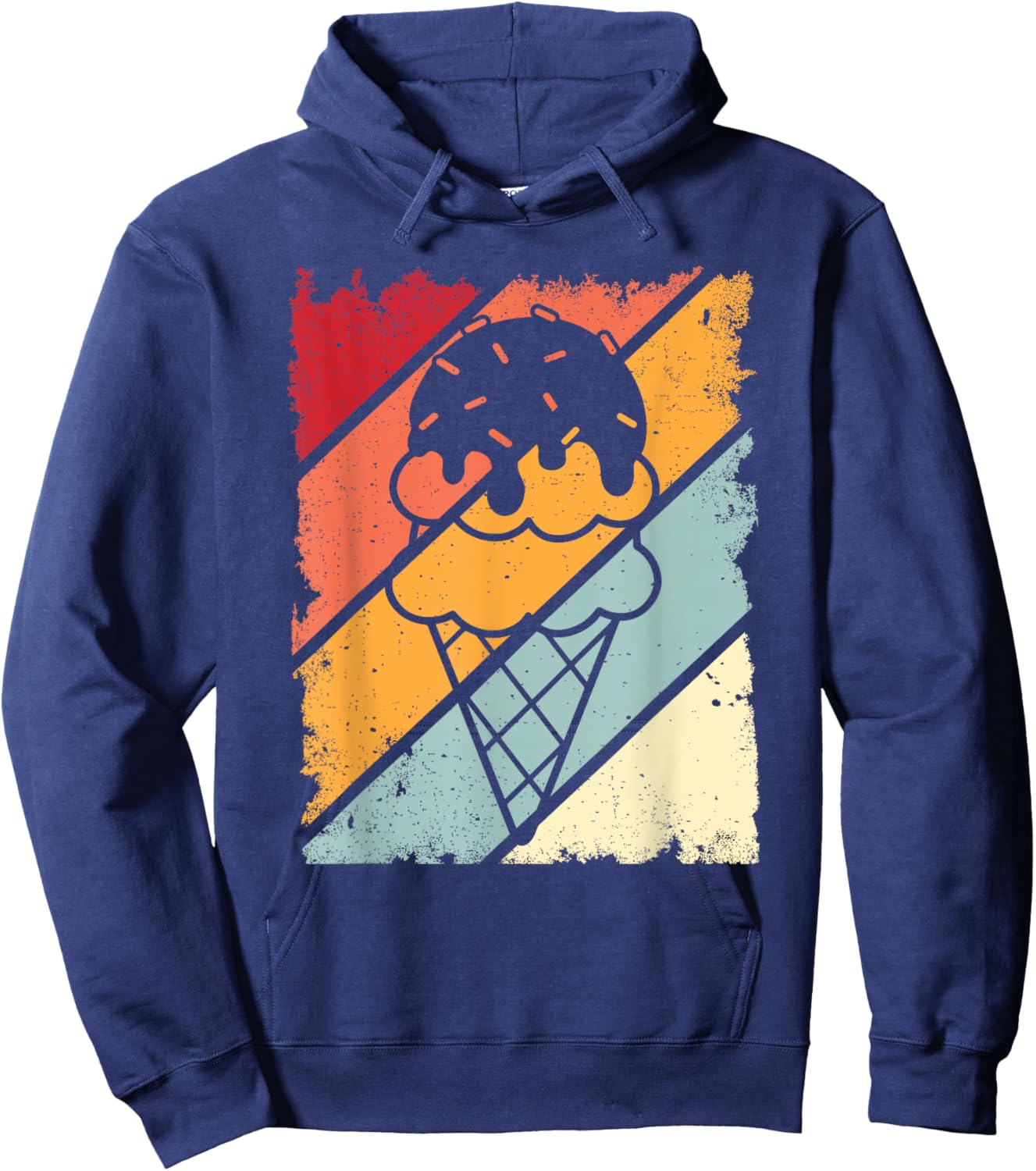 Funny Ice Cream with Sprinkles Women Kids Ice Cream Hoodie - Hoodie | Navy