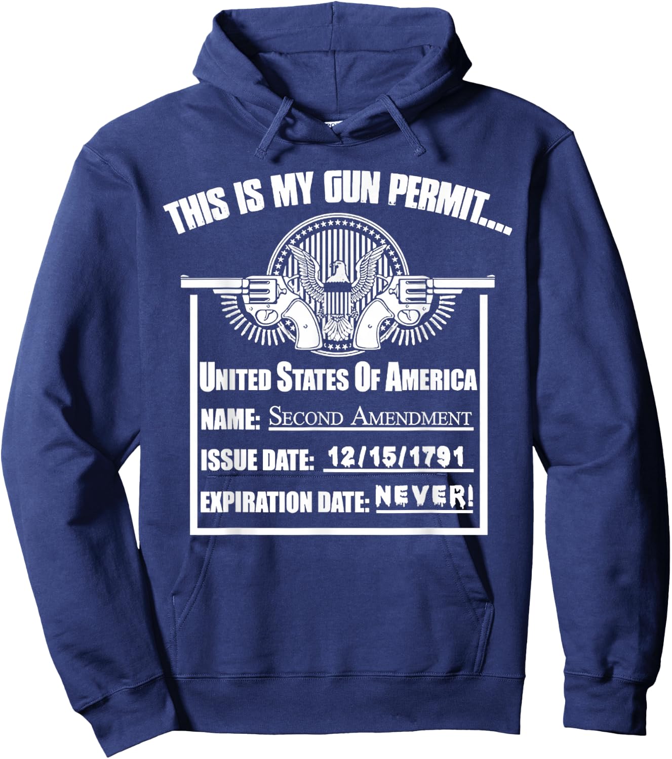This Is My Gun Permit United States Of America 2nd Amendment Hoodie - Hoodie | Navy