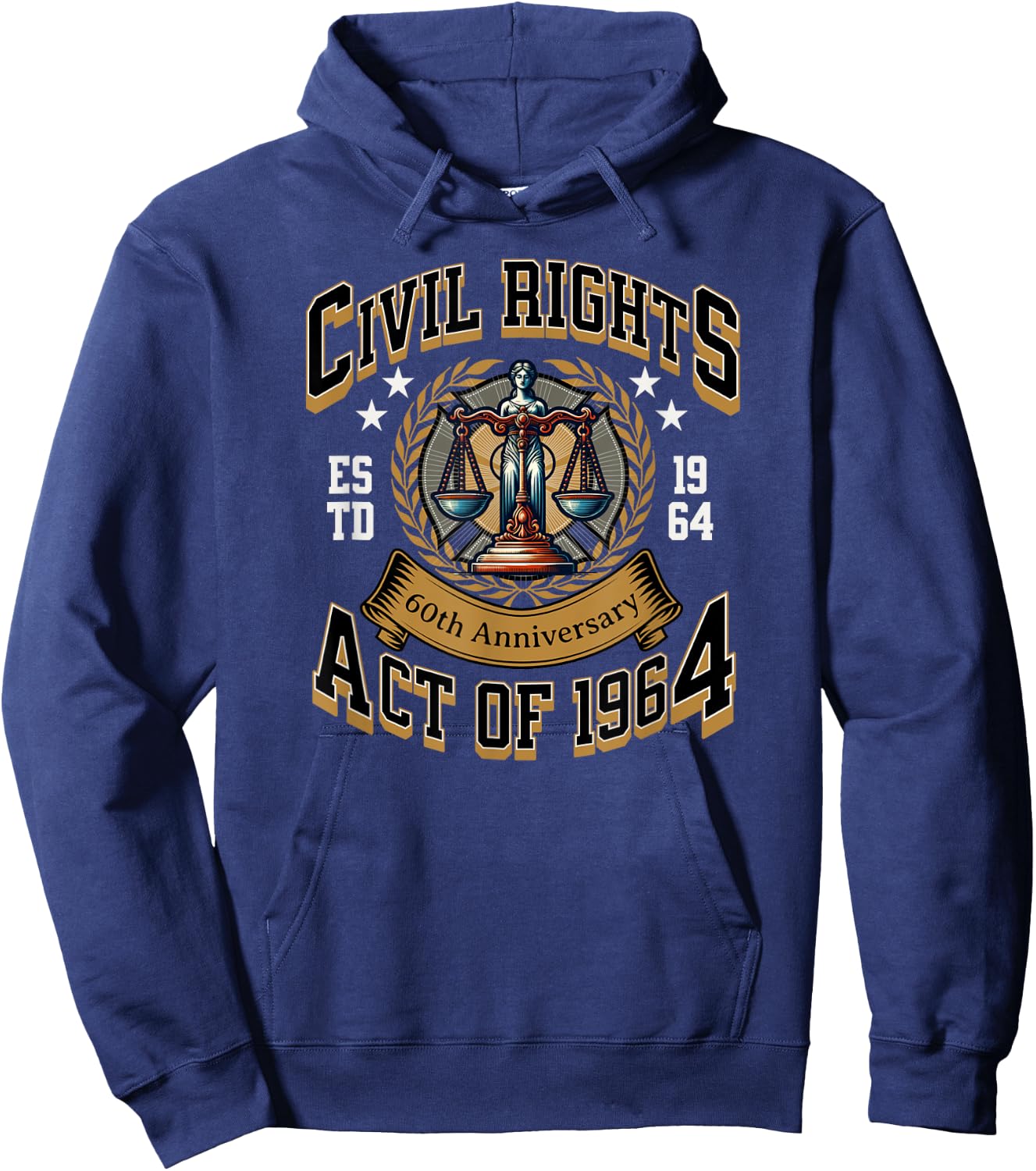 Civil Rights Act Of 1964 60th Anniversary Vintage Hoodie - Hoodie | Navy