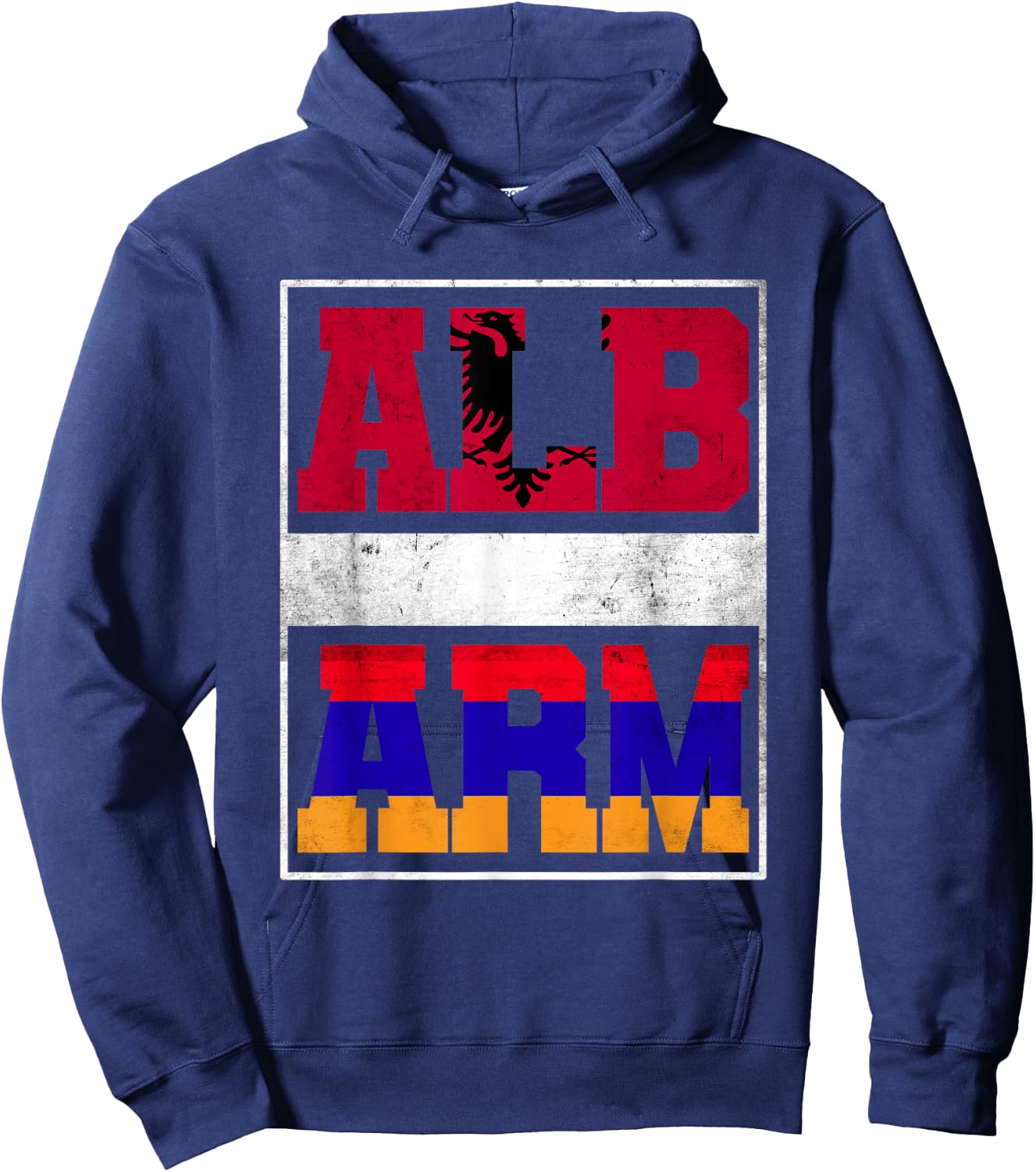 Albania and Armenia Mix Heritage Albanian Armenian Roots Hoodie - Hoodie | Navy