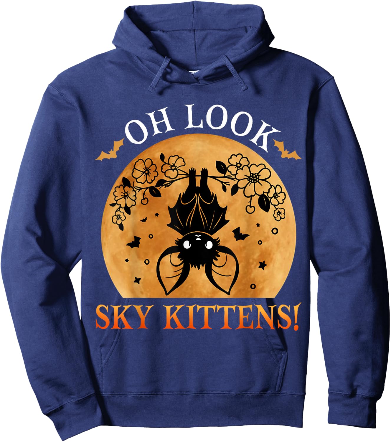 Oh Look Sky Kittens Funny Bat Lovers Halloween Costume Kids Hoodie - Hoodie | Navy