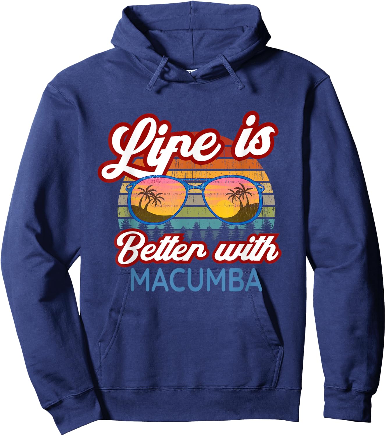 Macumba Souvenirs / 'Life Is Better With Macumba!' Slogan Hoodie - Hoodie | Navy