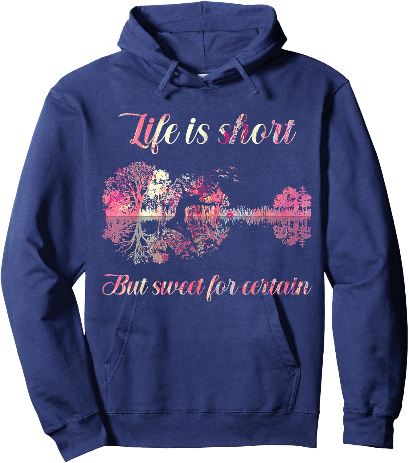 Life is Short But Sweet for Certain Guitar Hoodie - Hoodie | Navy