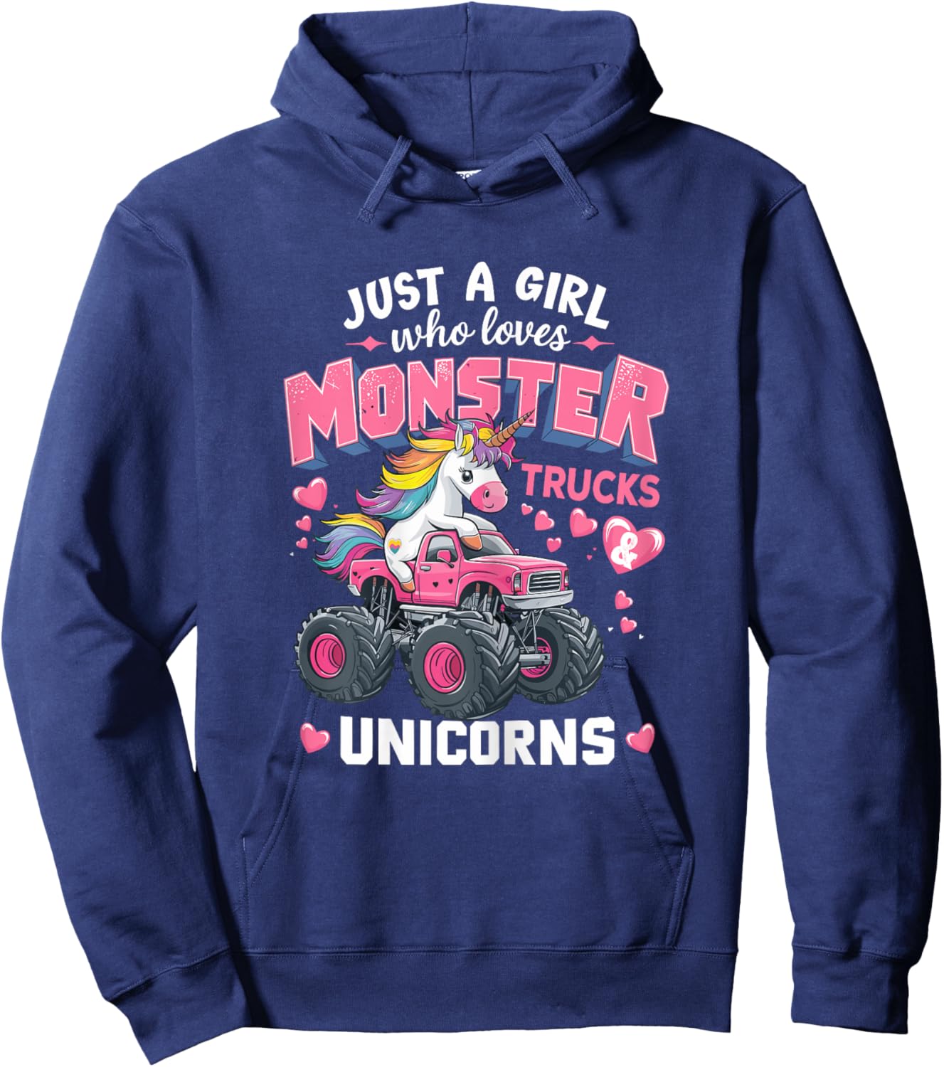 Monster Trucks and Unicorns Hoodie - Hoodie | Navy