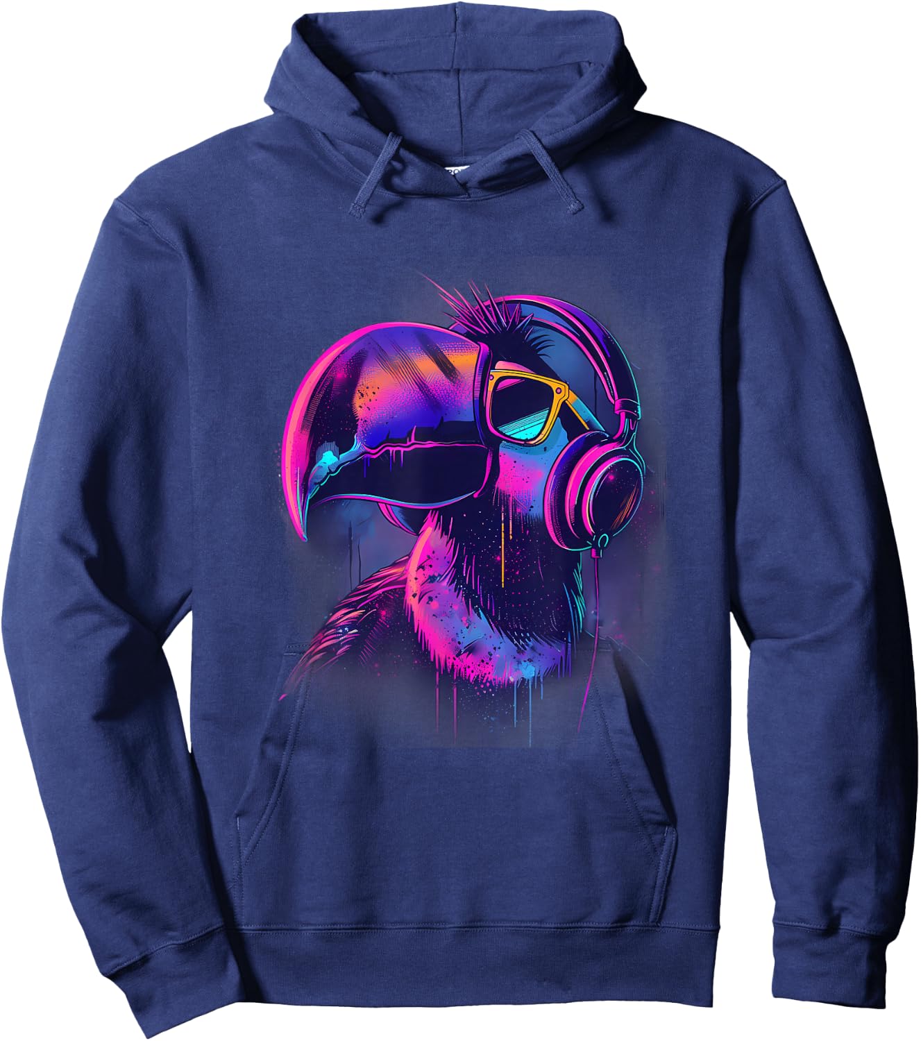 Toucan Music DJ Music Headphones Dance Club Beatmaker Techno Hoodie - Hoodie | Navy