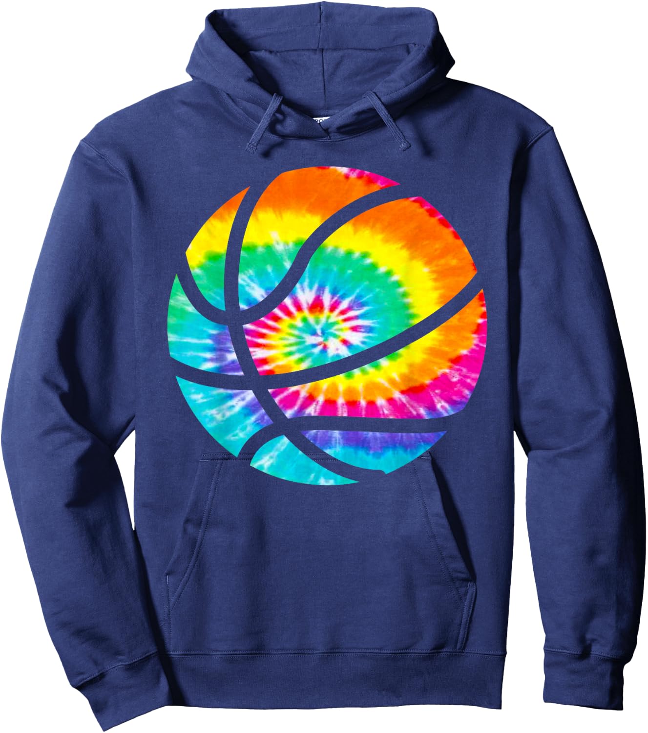 Basketball Tie Dye Shirt - Rainbow Trippy Hippie Shirt Hoodie - Hoodie | Navy