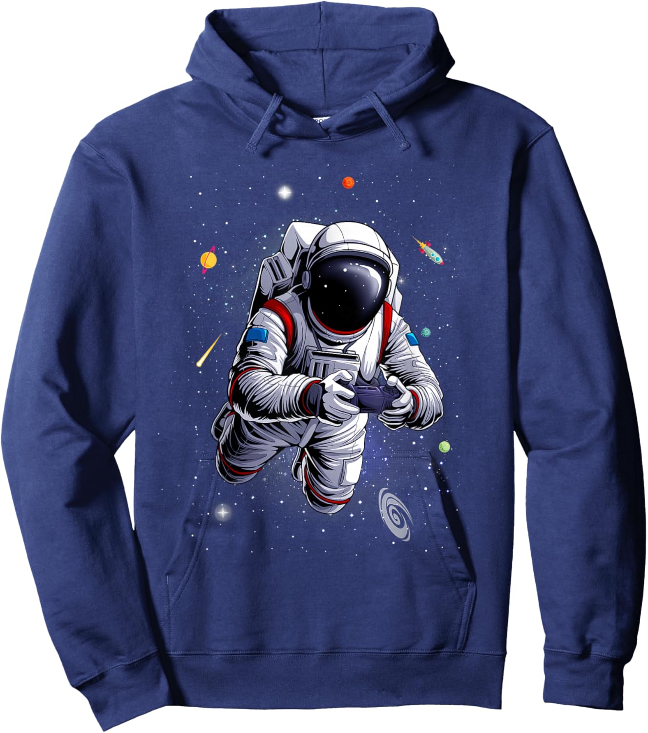 Cool Astronaut Art for Kids Boys Men Space Themed Galaxy Hoodie - Hoodie | Navy