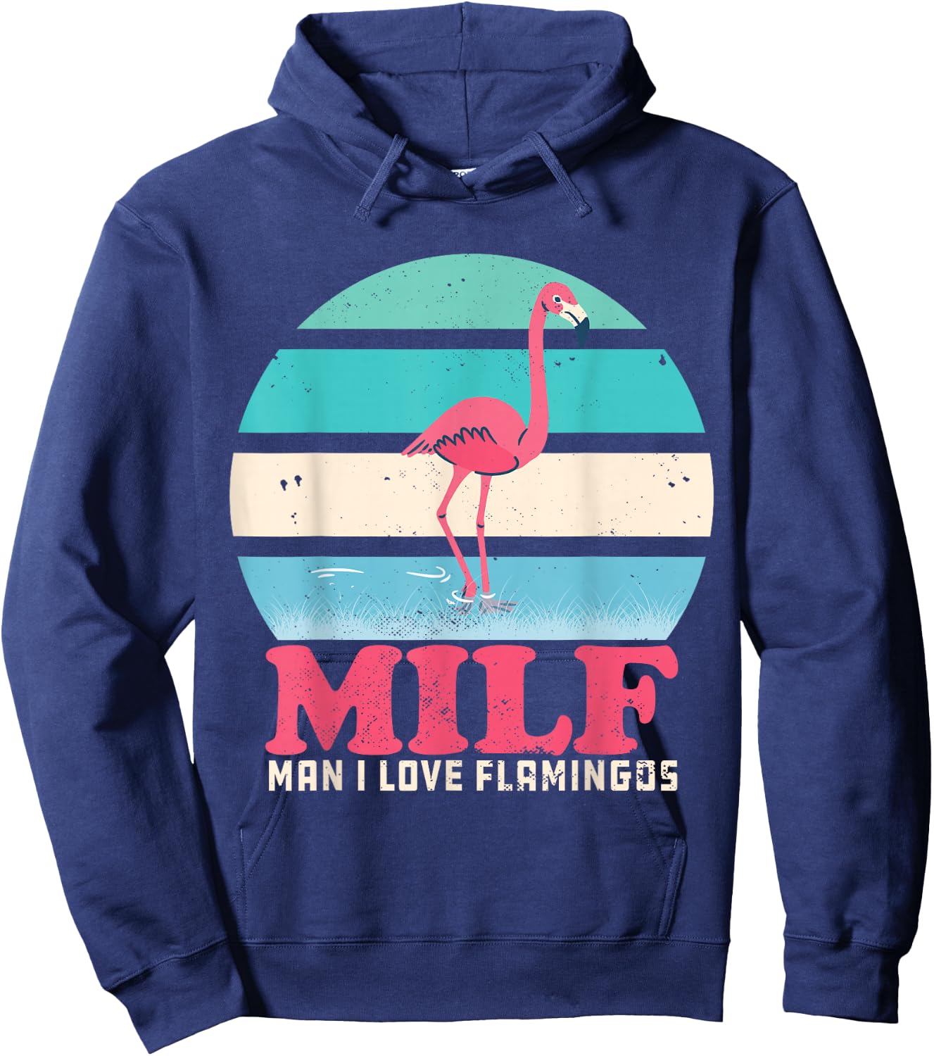 I Love Flamingos Vintage Hoodie - Hoodie | Navy