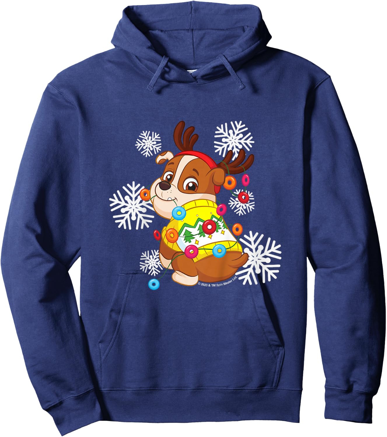 PAW Patrol Christmas Rubble Dressed As Reindeer Cute Hoodie - Hoodie | Navy