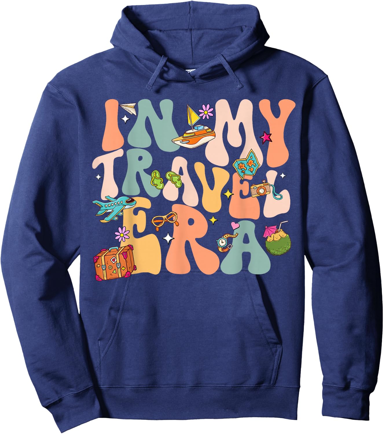 In My Travel Era Airplane Adventure In My Travel Era Airplane Adventure For Family Vacation Trip Hoodie - Hoodie | Navy
