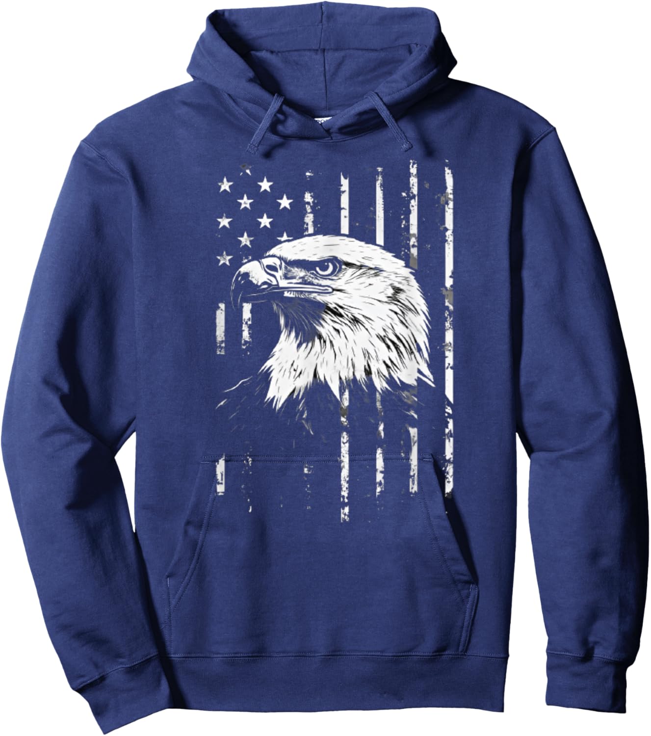 Patriotic American Eagle Men Women 4th of July USA Flag Hoodie - Hoodie | Navy