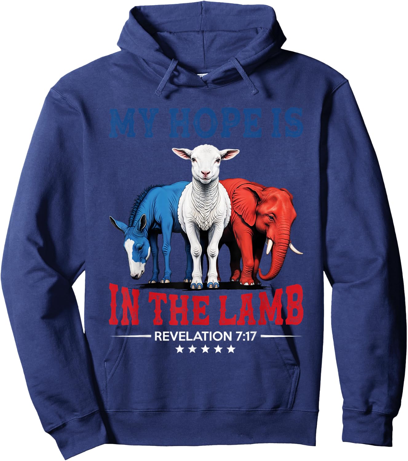 My Hope is in the Lamb Elephant Donkey USA Funny Scripture Hoodie - Hoodie | Navy
