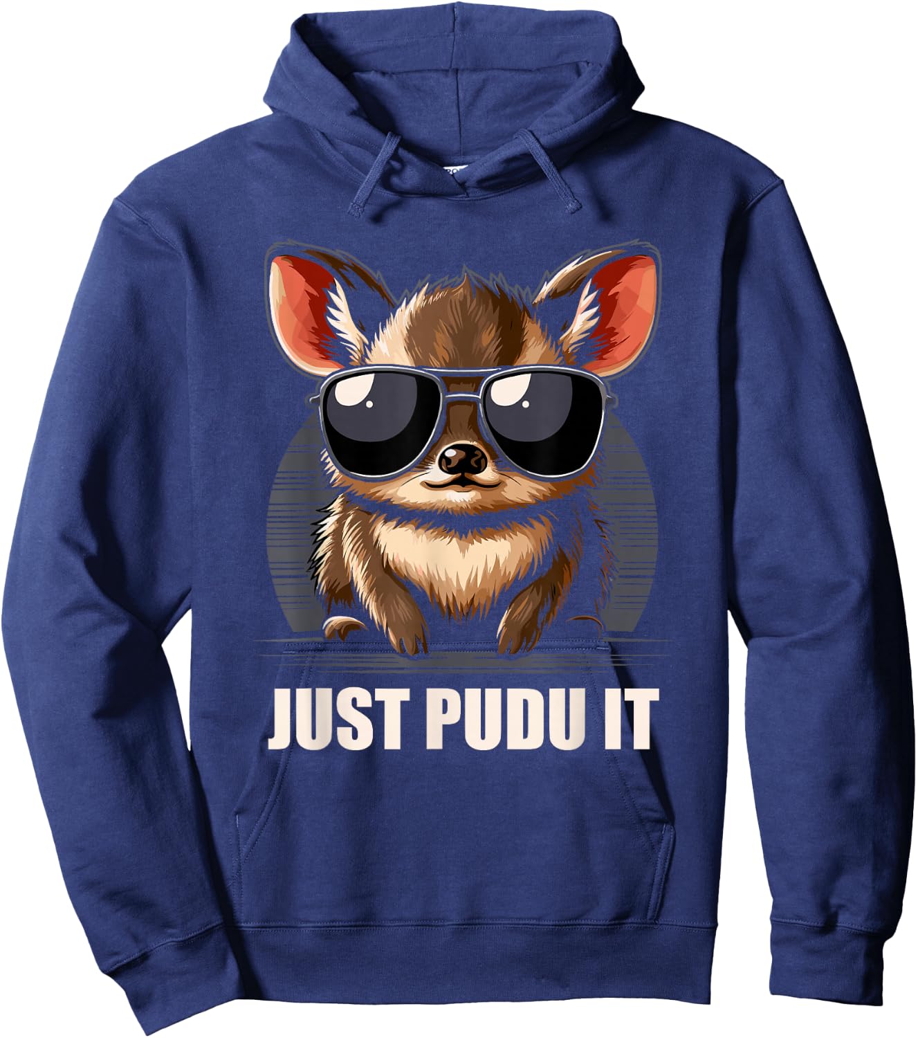 Cute Pudu Deer South America cartoon deer nature gift Hoodie - Hoodie | Navy