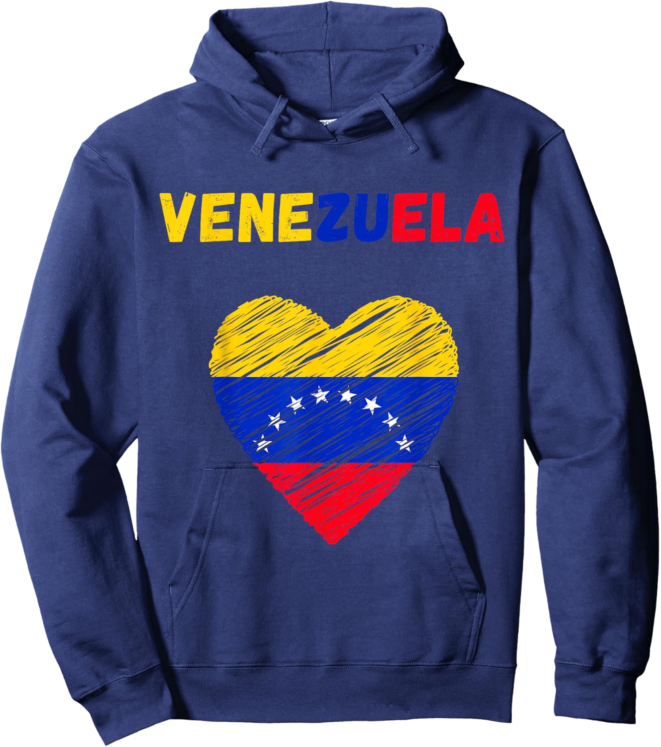 Venezuela Flag Holiday Venezuela Heart Venezuelan Flag Hoodie - Hoodie | Navy