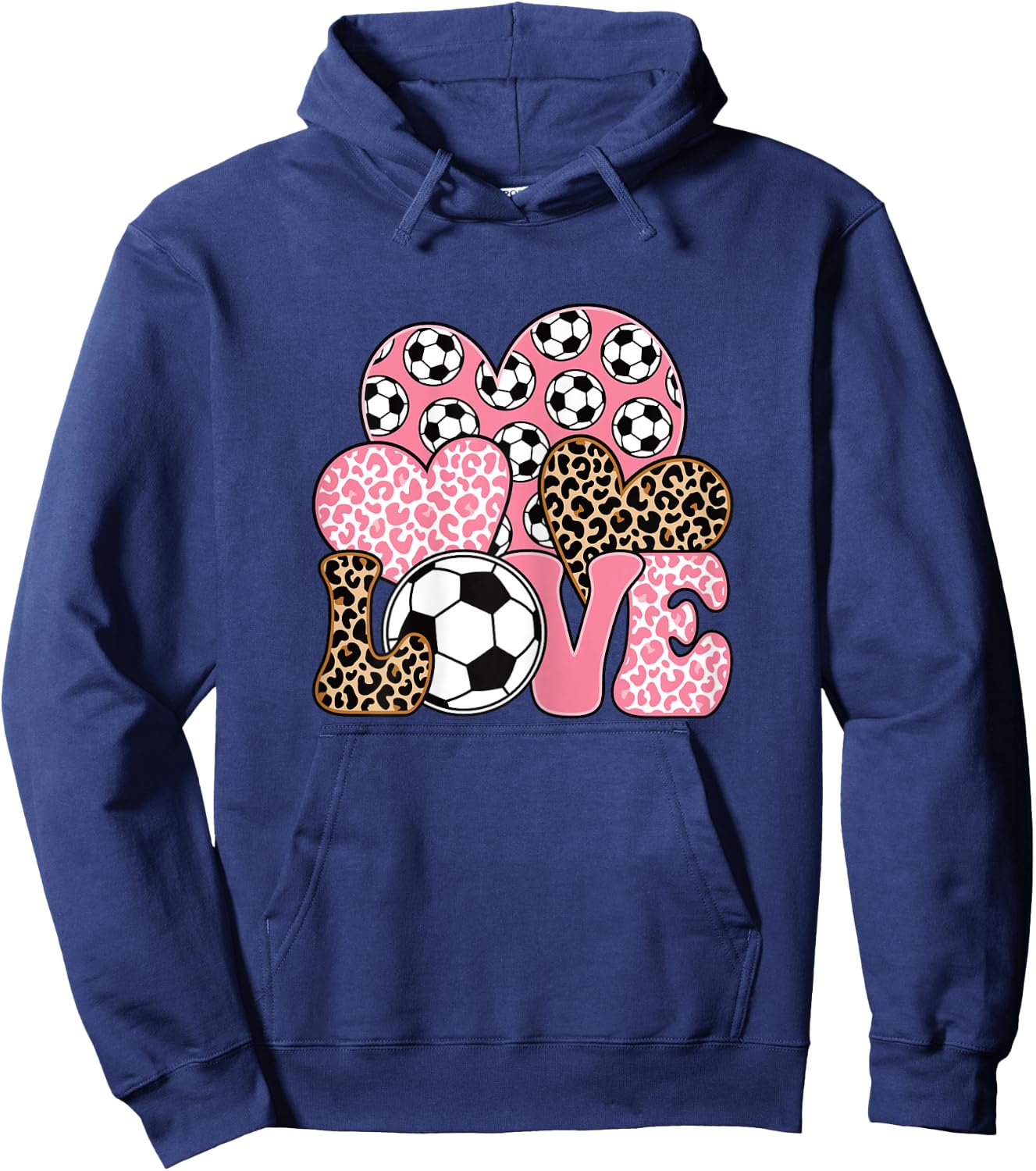 Love Soccer Cute Soccer Lover Women Girls Hoodie - Hoodie | Navy