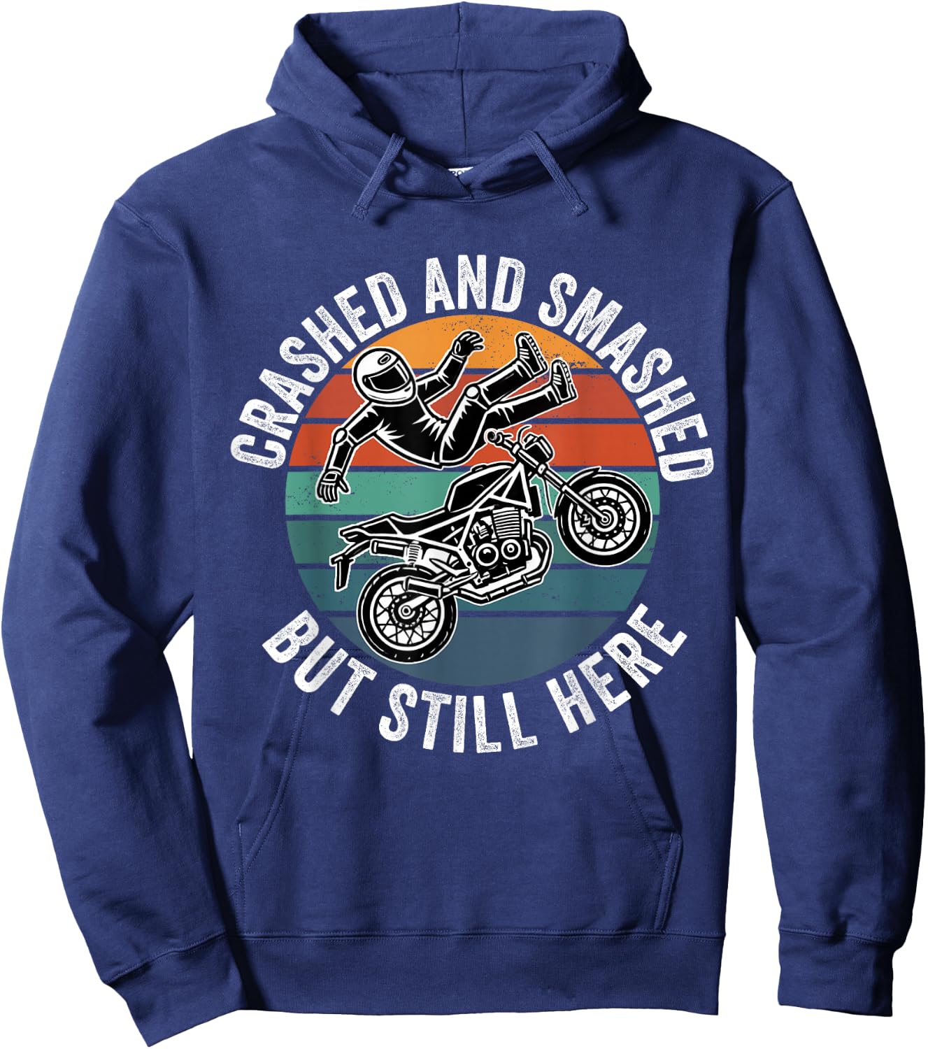 Motorcycle Accident Survivor Bike Crash Injury Recovery Hoodie - Hoodie | Navy