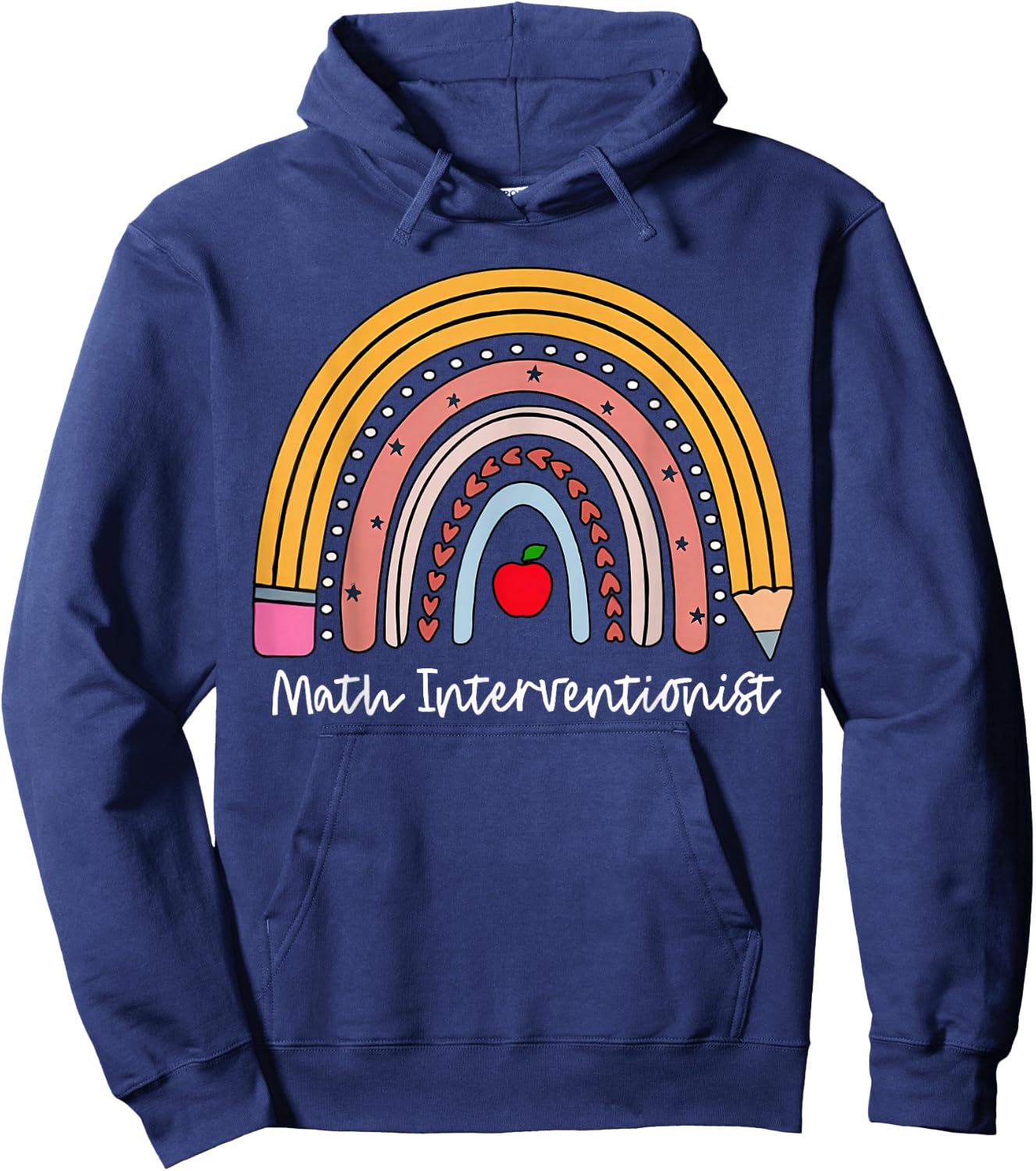 Rainbow Math Interventionist Math Squad Mathematics Teacher Men Women Hoodie - Hoodie | Navy
