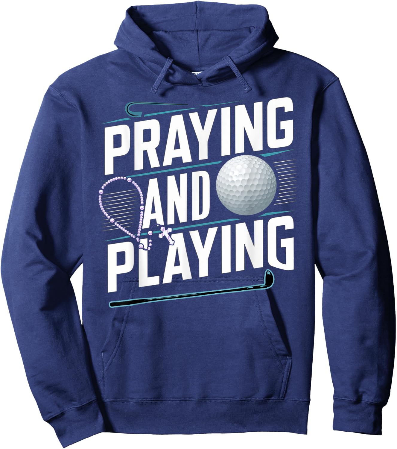 Praying Golfer - Pray God Jesus Golf - Golfing Hoodie - Hoodie | Navy