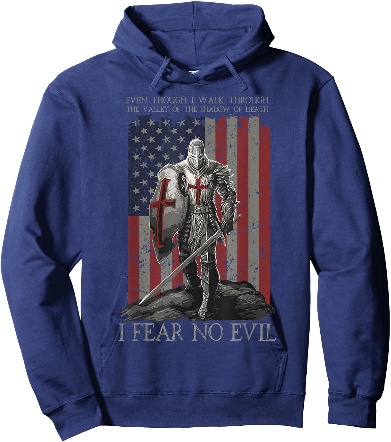 Even Though I Walk Through The Valley Of The Shadow Of Death Hoodie - Hoodie | Navy
