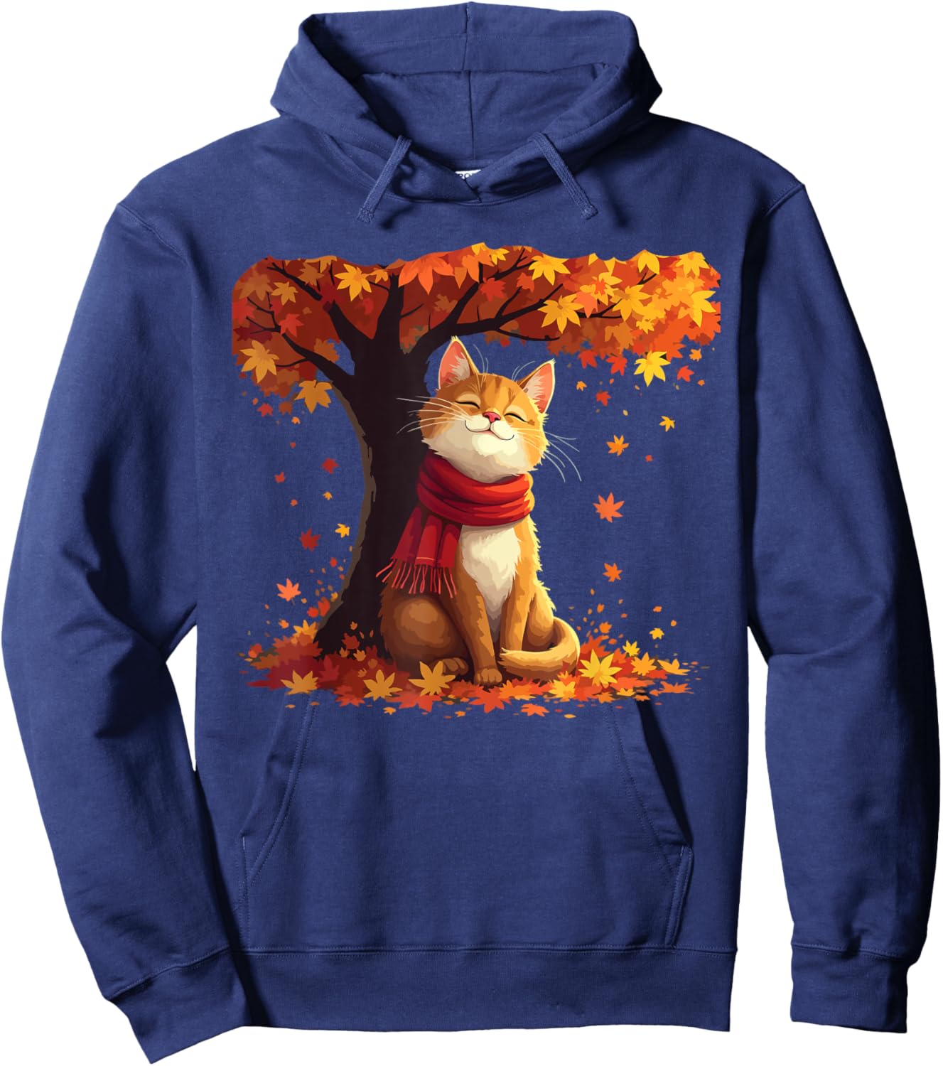 It's Fall Y'all Cat Leaf Fall Tree Hello Autumn Thanksgiving Men Women Girls Kids Hoodie - Hoodie | Navy