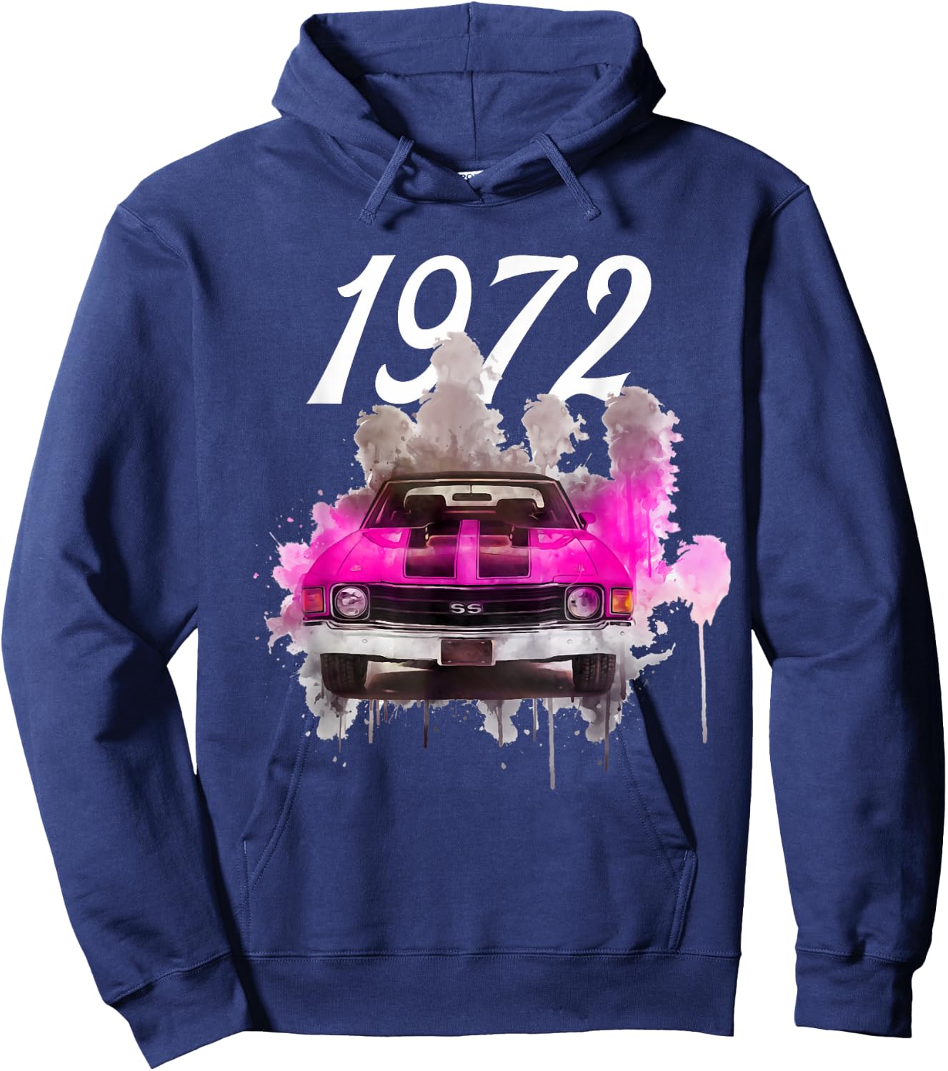 1972 72 Chevelle SS Trending Chevys Muscle Pink Car Hoodie - Hoodie | Navy