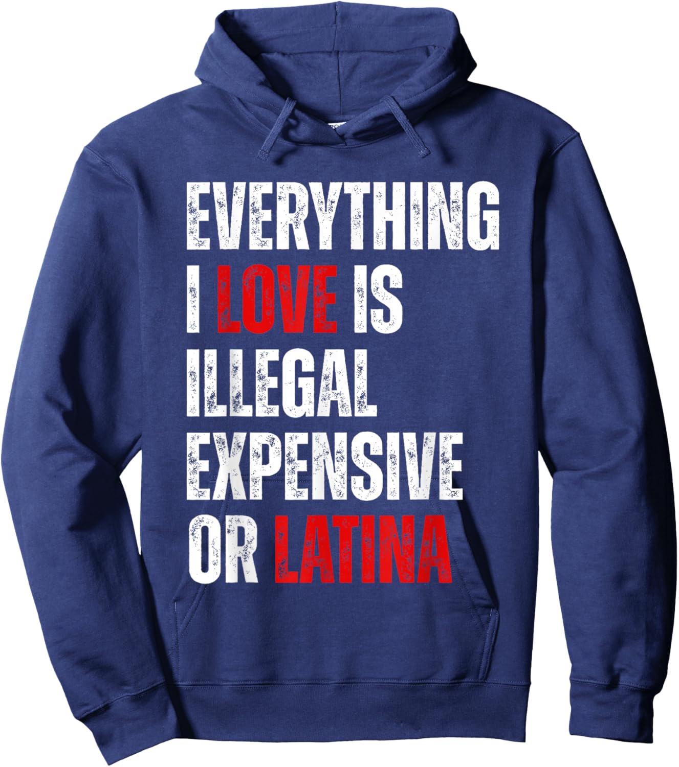 Everything I Love Is Illegal Expensive Or Latina Funny Hoodie - Hoodie | Navy