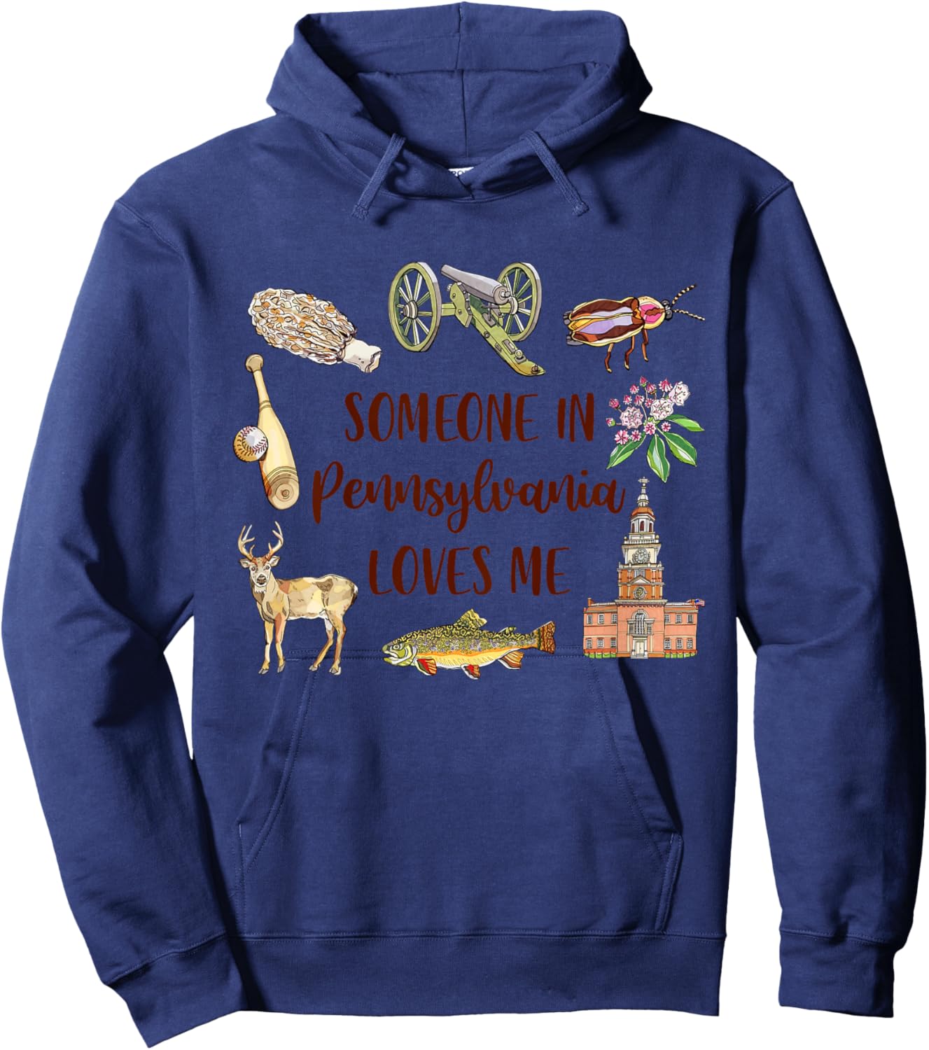 Kids Pennsylvania Baby Travel Someone In Pennsylvania Loves Me Hoodie - Hoodie | Navy