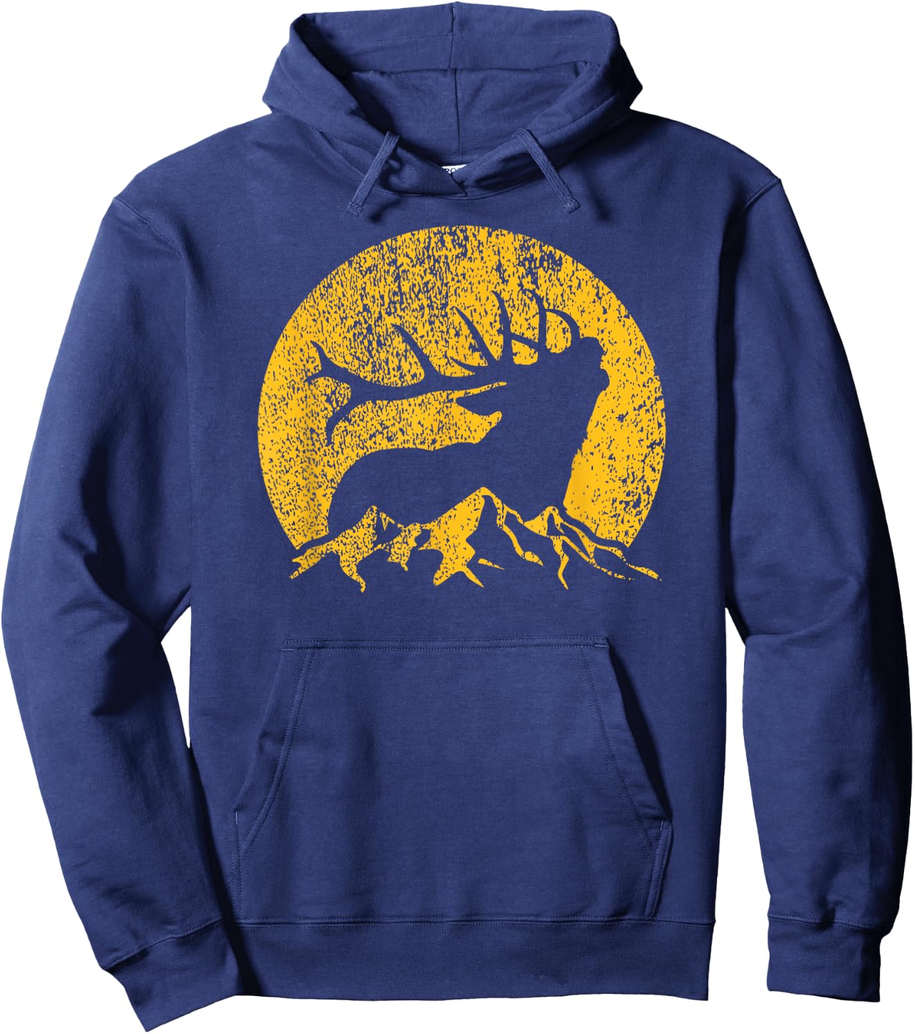 American Elk Hunter Dad Vintage Retro Bow Hunting Gift Hoodie - Hoodie | Navy