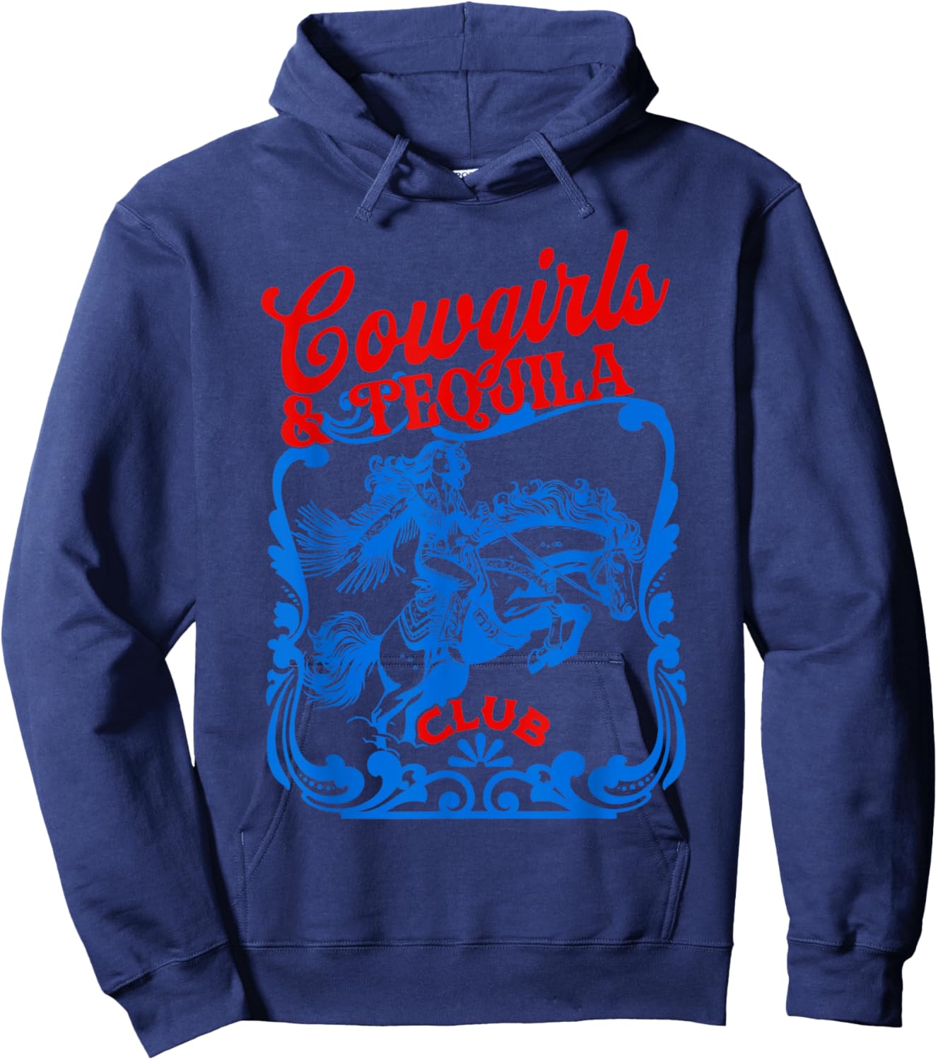 Cowgirls And Tequila Vintage Cocktail Funny Tequila Drinking Hoodie - Hoodie | Navy