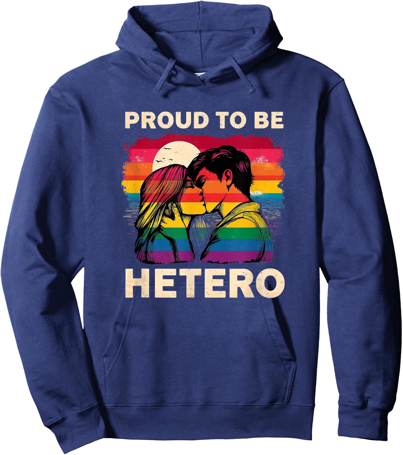 Proud to Be Hetero Love heterosexual identity couple Hoodie - Hoodie | Navy