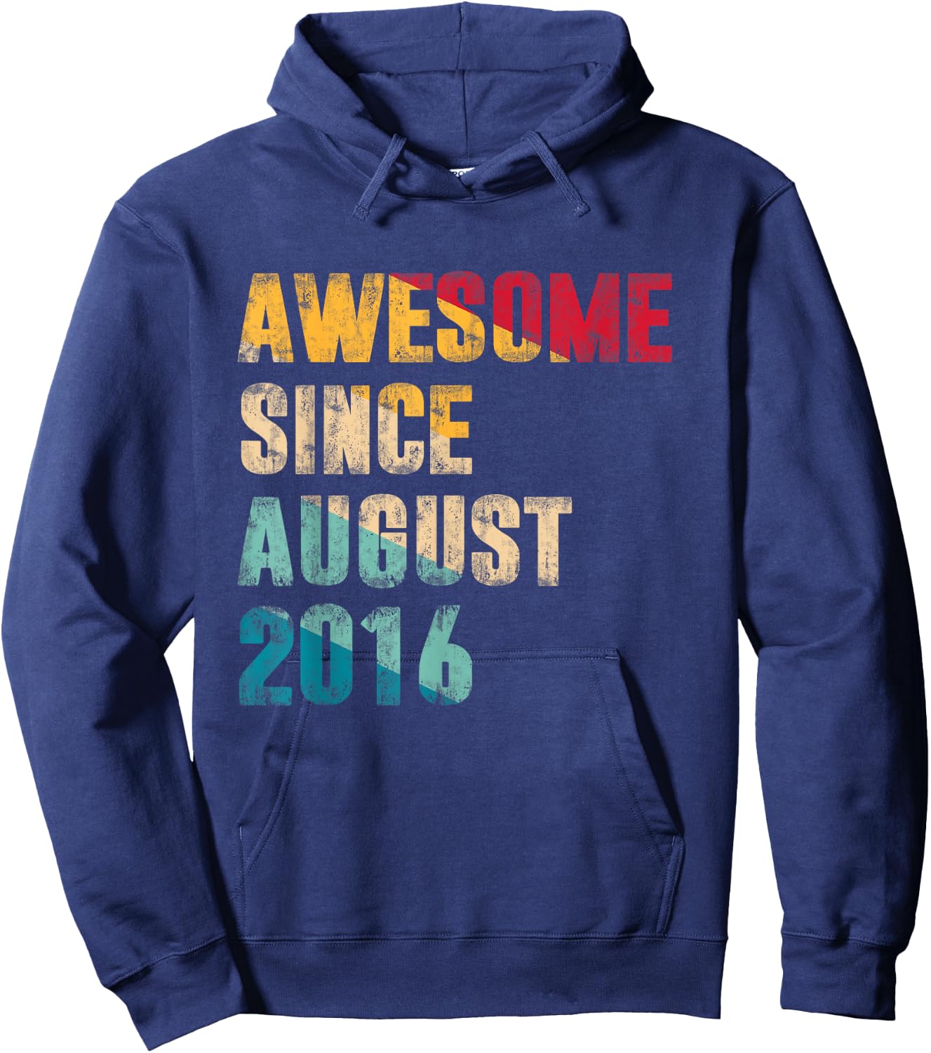 8 Years Old Bday Gift Awesome Since August 2016 8th Birthday Hoodie - Hoodie | Navy
