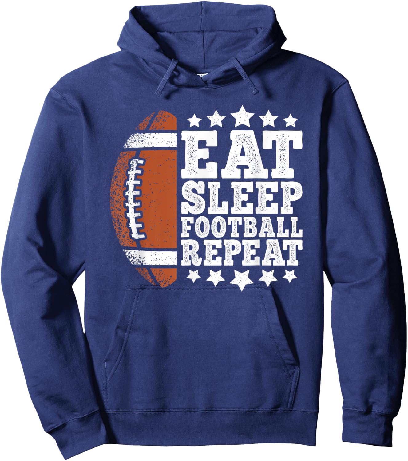 Eat Sleep Football Repeat American Football Men Boys Kids Hoodie - Hoodie | Navy