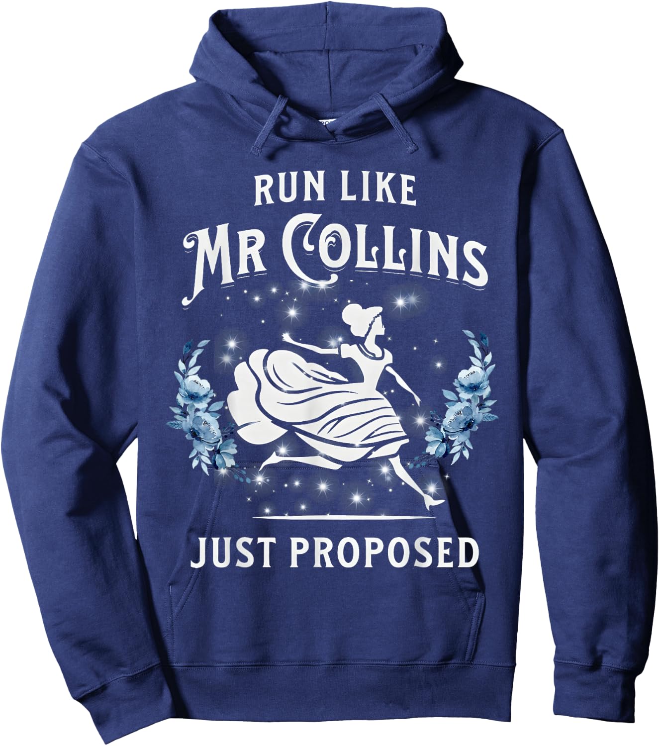 Run Like Mr Collins Just Proposed Funny Books and Running Hoodie - Hoodie | Navy