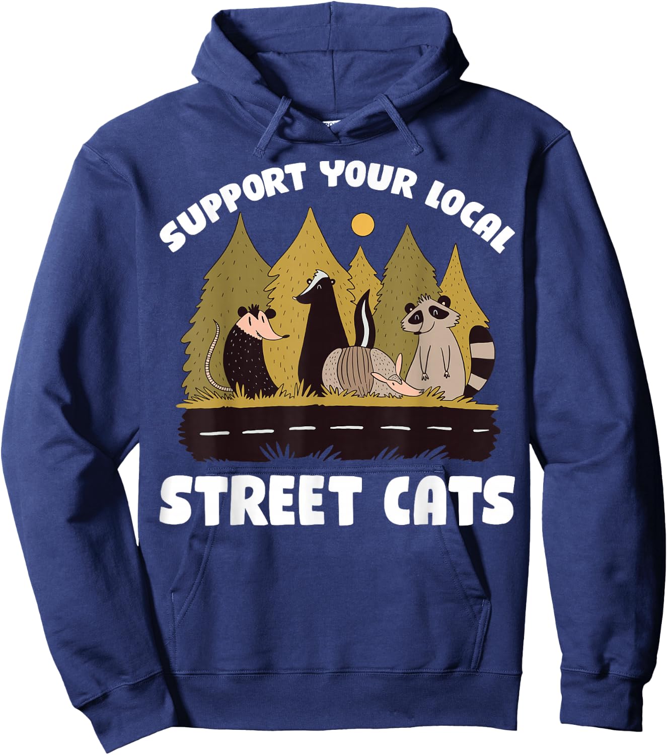 Support Your Local Street Cats Raccoon Hoodie - Hoodie | Navy