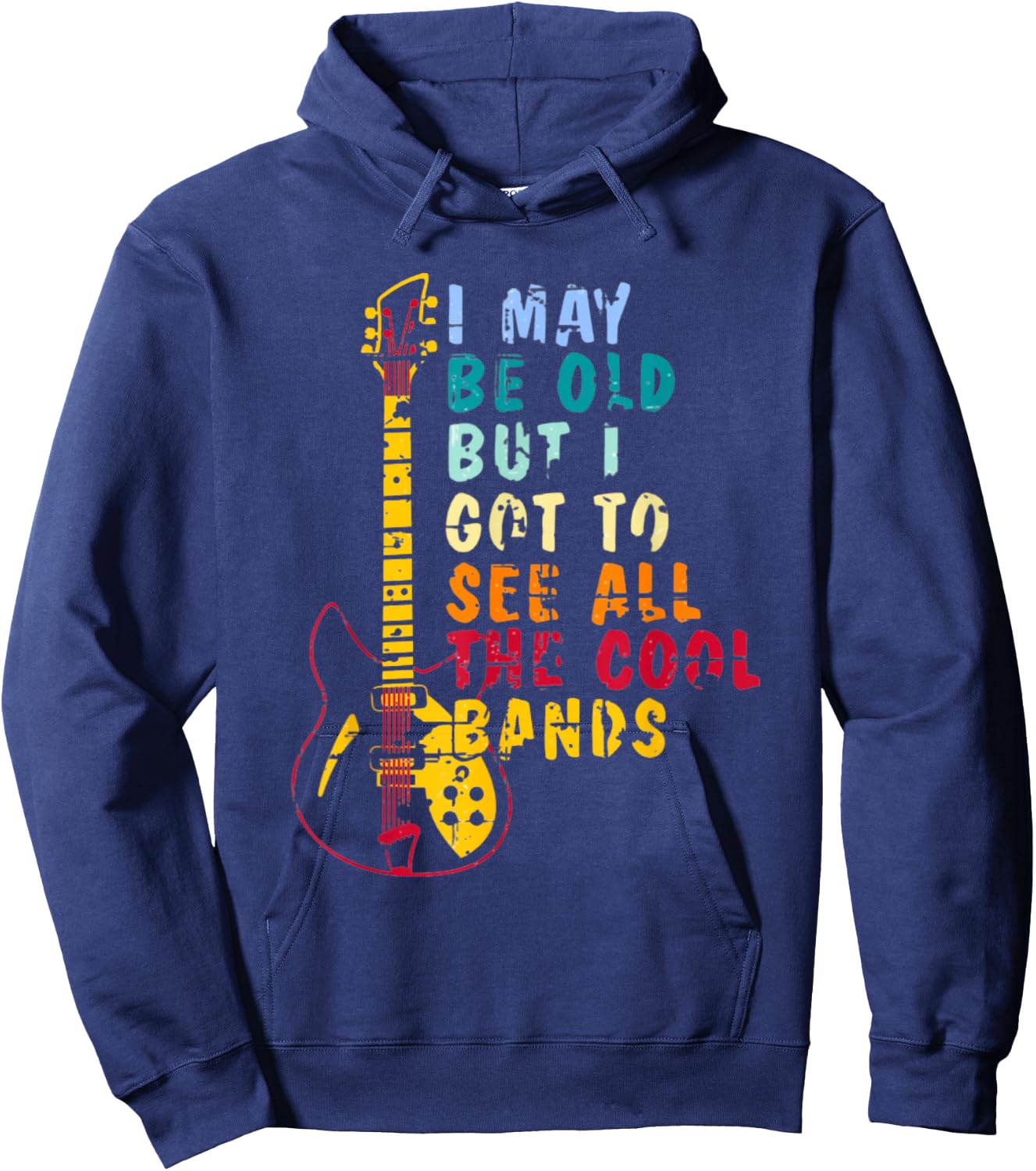 I May Be Old But I Got To See All The Cool Bands Graphic Women Kids Hoodie - Hoodie | Navy