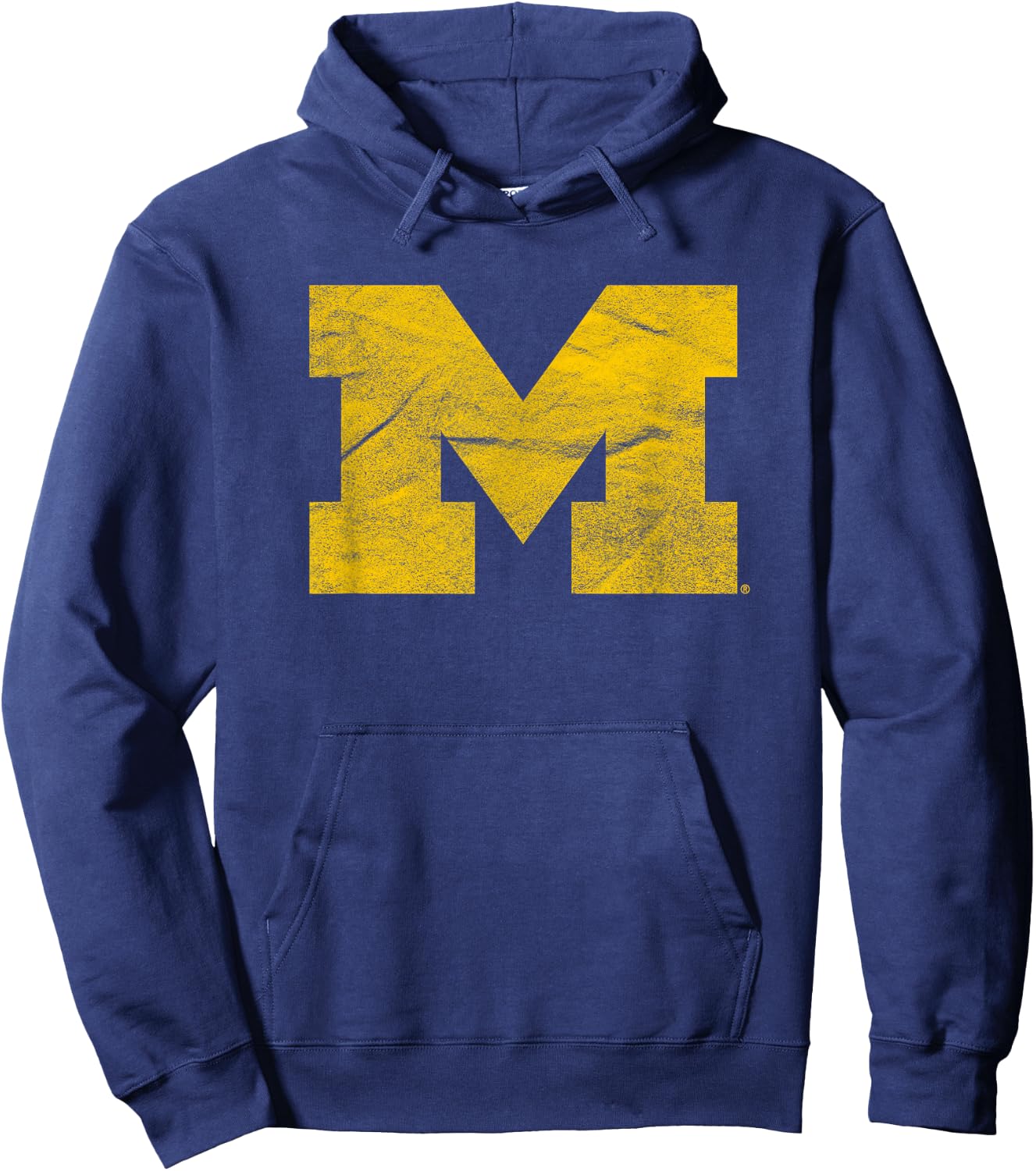 University of Michigan Wolverines U of M Distressed Primary Hoodie - Hoodie | Navy