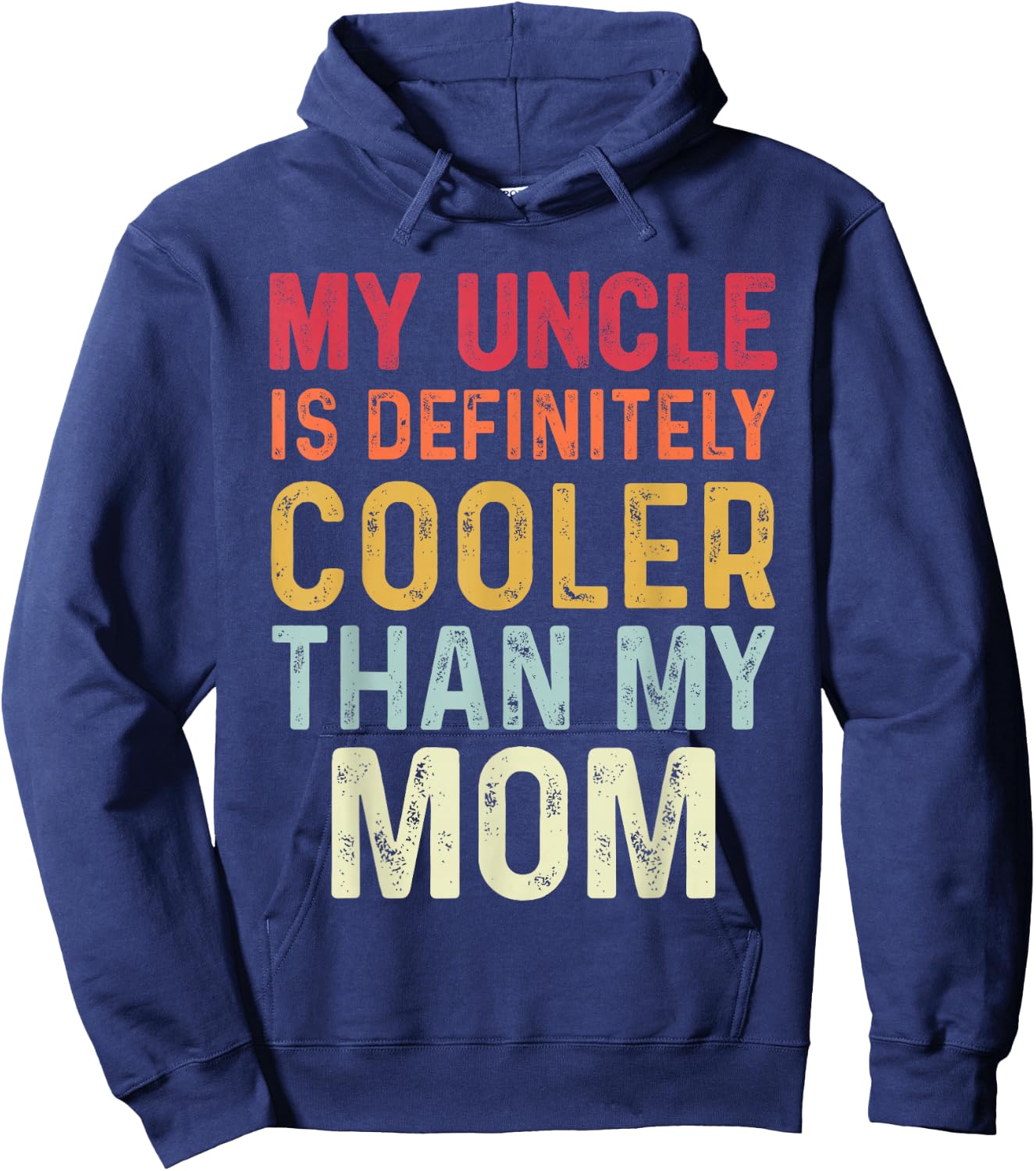 I Love My Uncle Vintage Kids Uncle Niece Nephew Funny Black S Hoodie - Hoodie | Navy