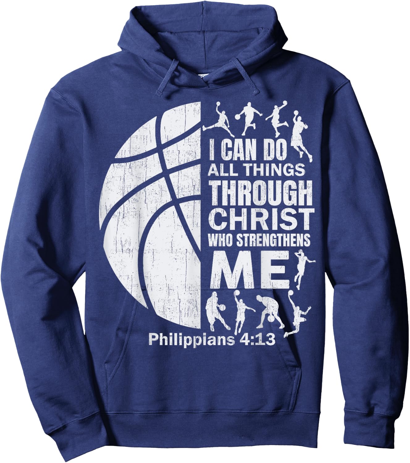 Christian Basketball T Shirt Christ Bible Verse Boys Teen Hoodie - Hoodie | Navy